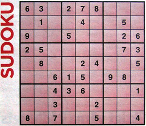 Sudoku, Stockholm City, 2005-09-28, page 40.