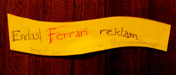 Endast Ferrari reklam